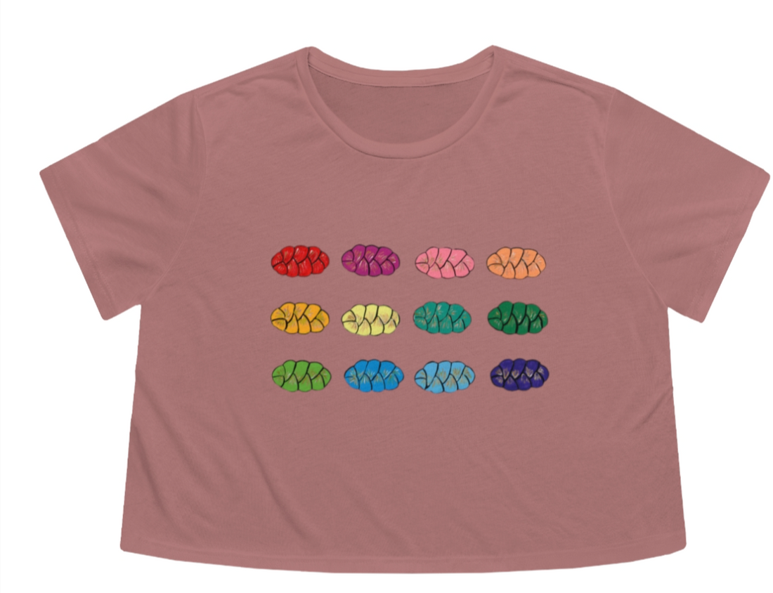 Rainbow Challahs | Flowy Cropped Tee