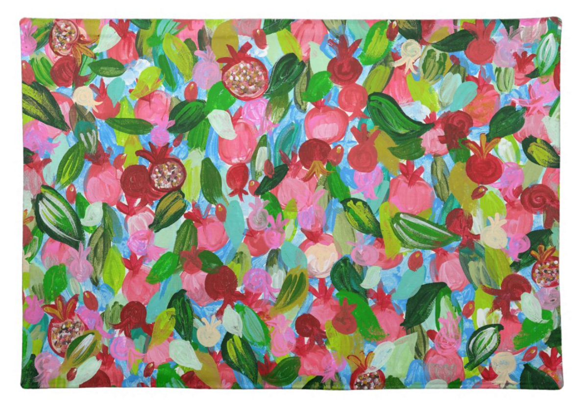 Red Pomegranates Rosh Hashanah Challah Cover