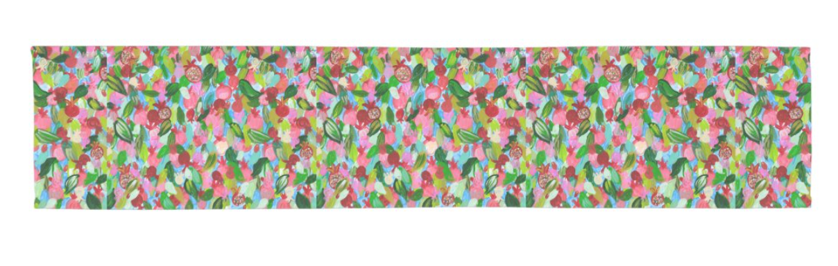 Red Pomegranates Rosh Hashanah Table Runner