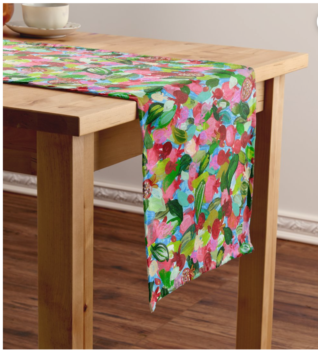Red Pomegranates Rosh Hashanah Table Runner
