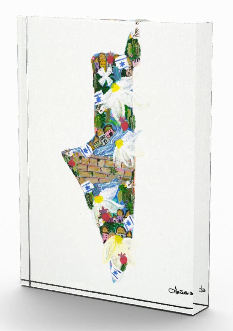 Map of Israel | Acrylic Art Block