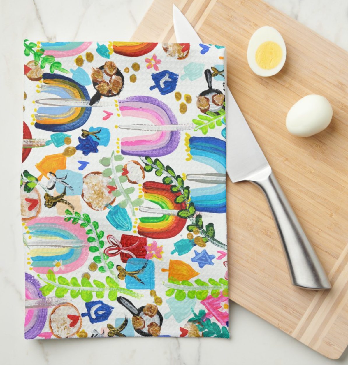 Everything Hanukkah Kitchen Tea Towel