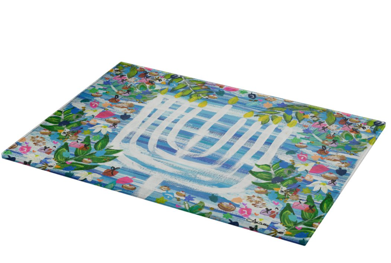 Hanukkah Garden Party | Menorah Glass Drip Tray