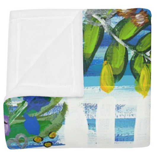 Hanukkah Garden Party Throw Blanket