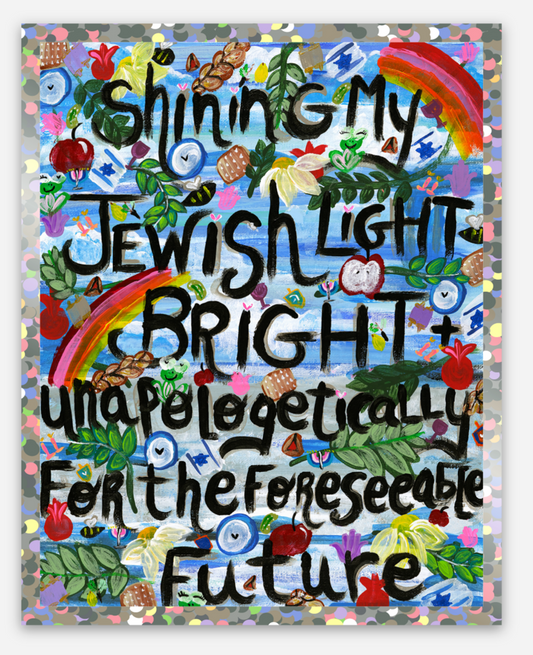 Shining My Jewish Light Glitter Sticker