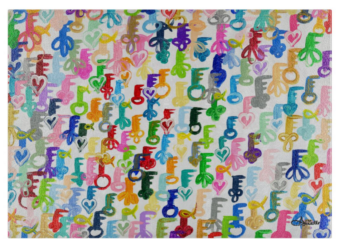 Rainbow Schissel Keys Glass Drip Tray