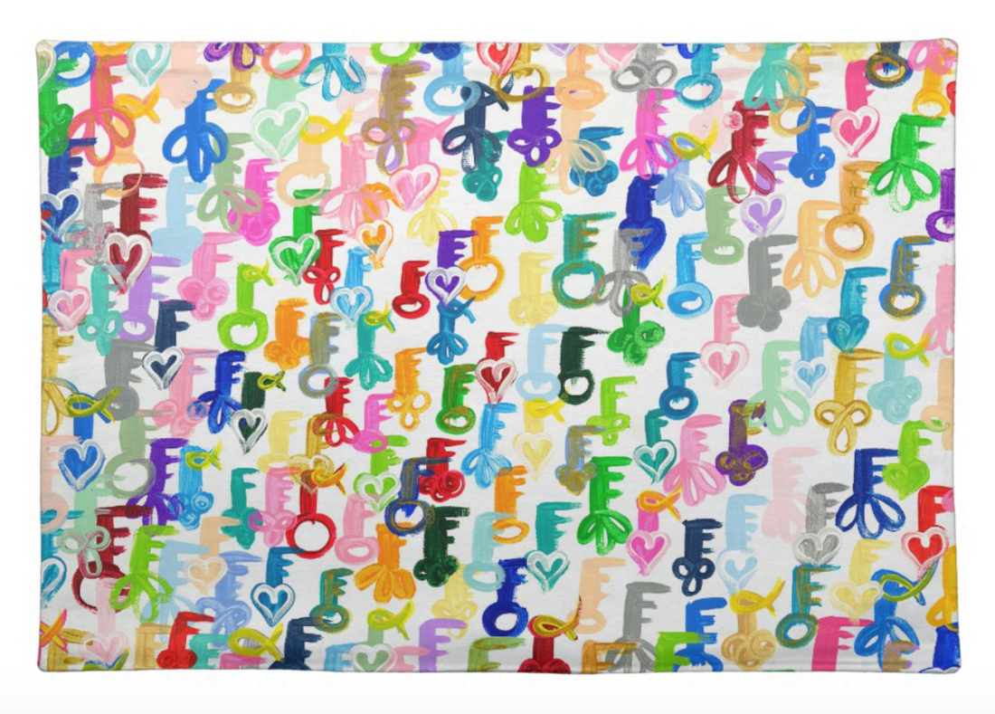 Rainbow Schissel Keys Challah Cover