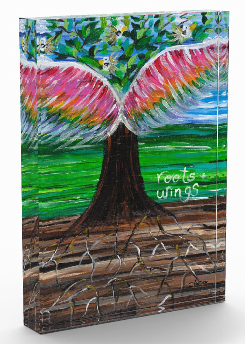 Roots + Wings Acrylic Art Block