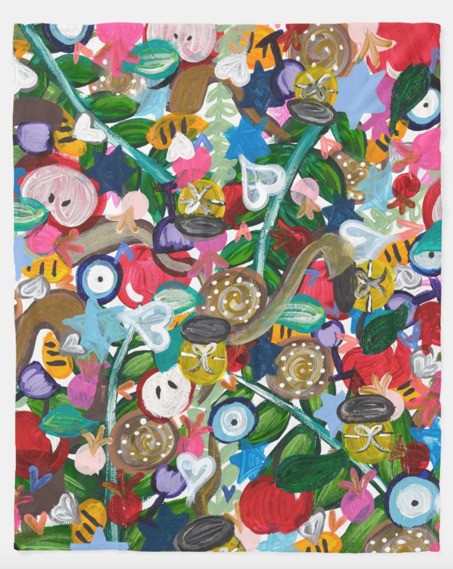 All the Colors of Rosh | Rosh Hashanah Throw Blanket