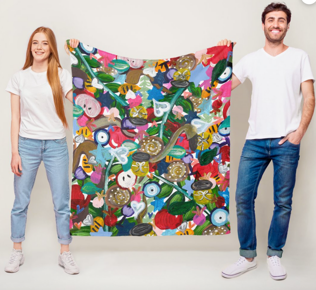 All the Colors of Rosh | Rosh Hashanah Throw Blanket