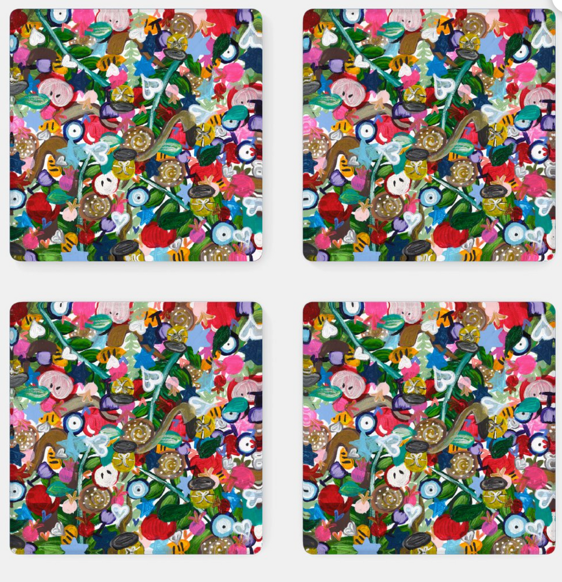 All the Colors of Rosh | Rosh Hashanah Acrylic Coasters - Set of 4
