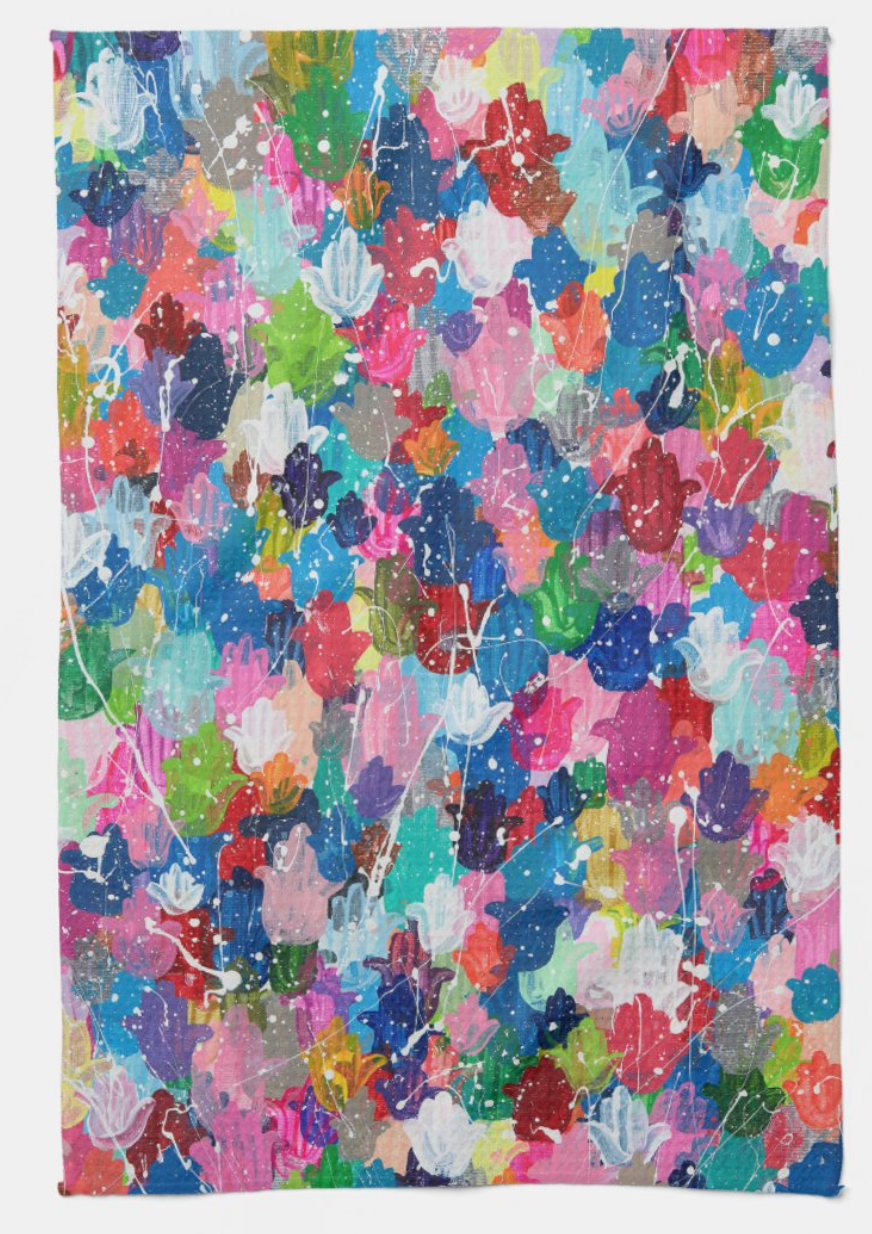 Hamsa Splatter Kitchen Tea Towel