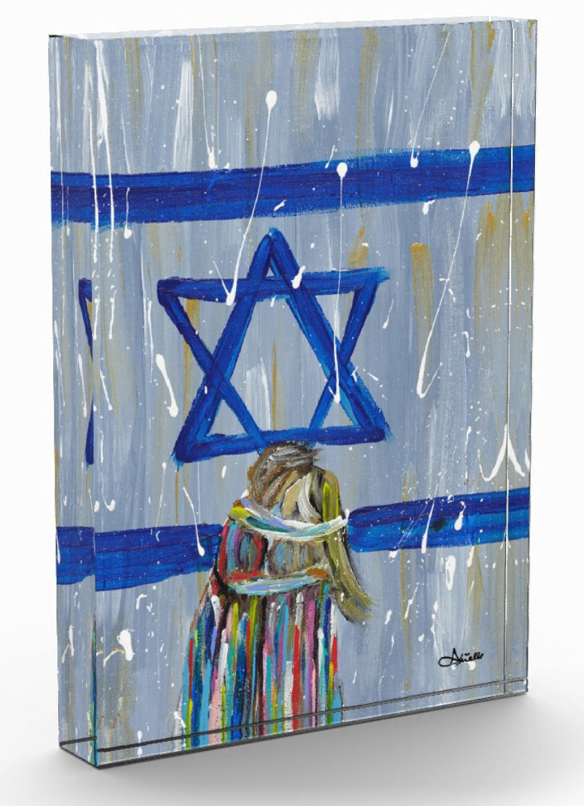 Hug Felt Around The World Acrylic Art Block