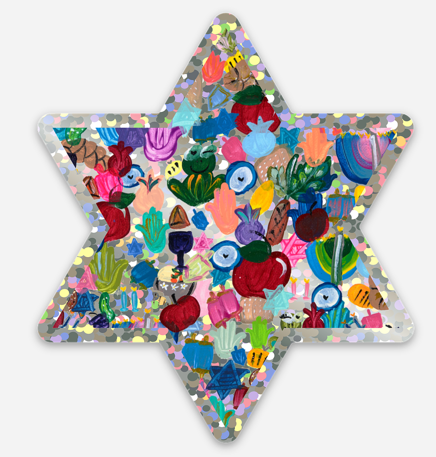 All the Holidays Glitter Star Sticker