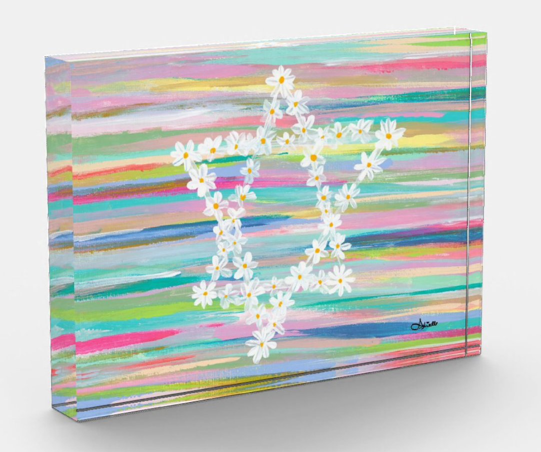 Daisy Jewish Star Acrylic Art Block