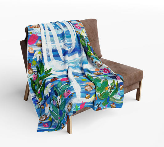 Hanukkah Garden Party Throw Blanket