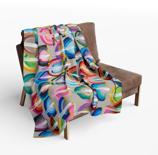 Rainbow Menorahs Throw Blanket