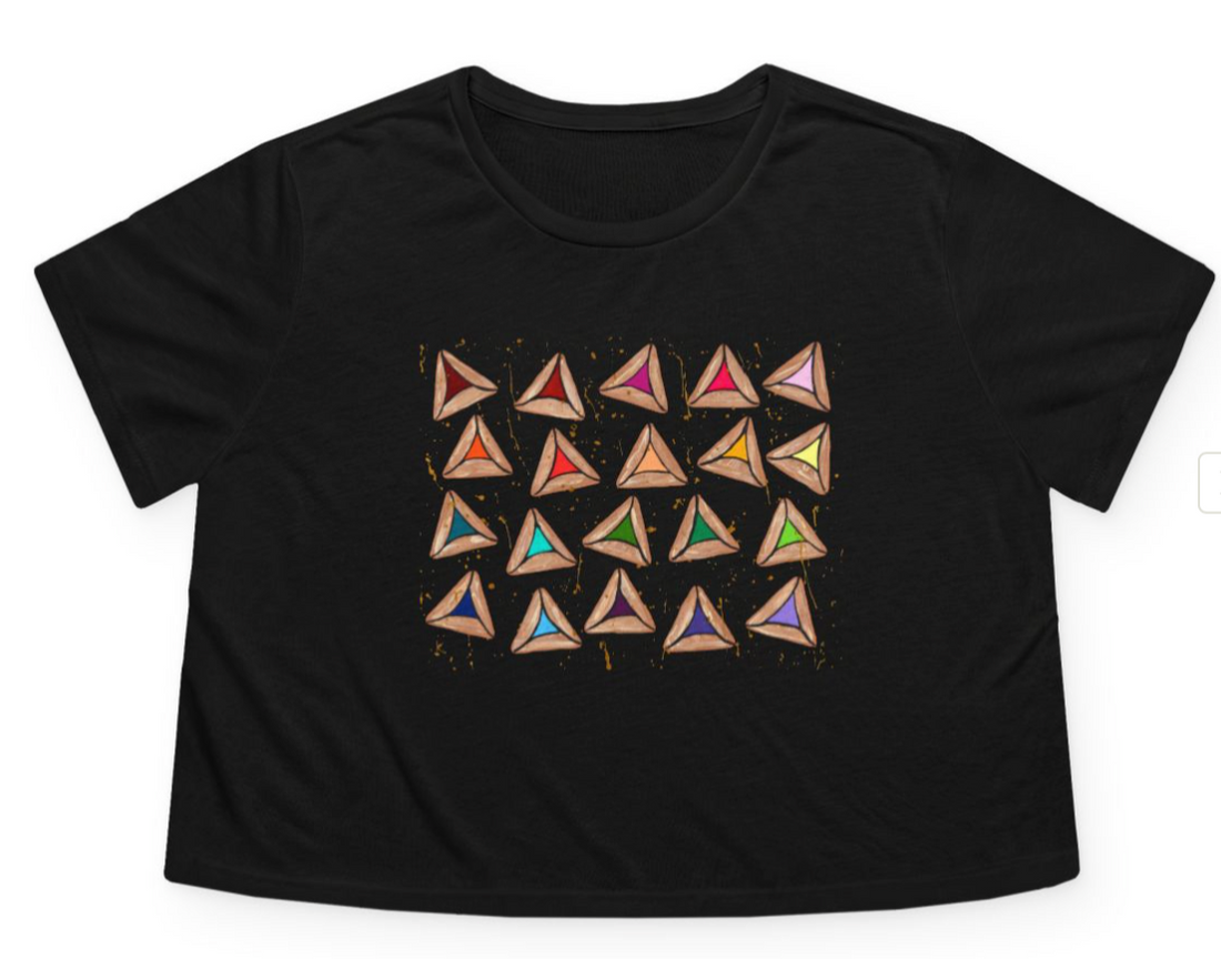 Rainbow Hamantaschen Purim | Flowy Cropped Tee