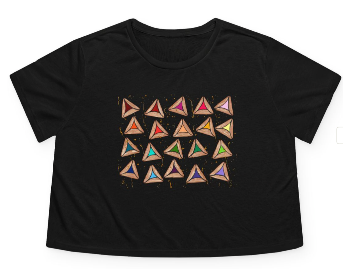 Rainbow Hamantaschen | Flowy Cropped Tee