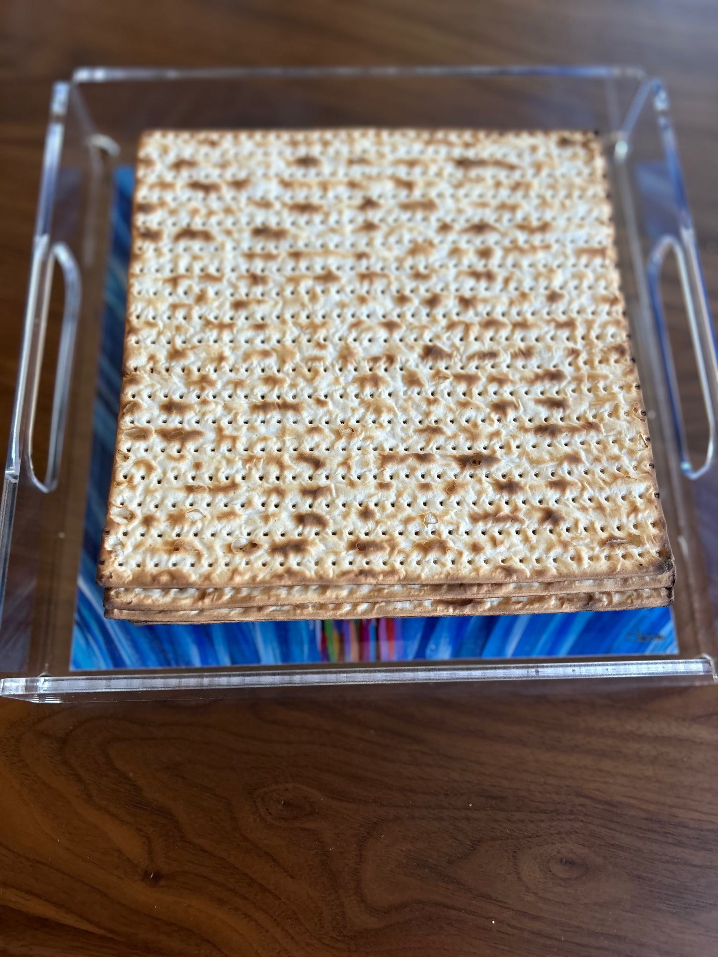 Crossing the Red Sea Acrylic Matzah Tray