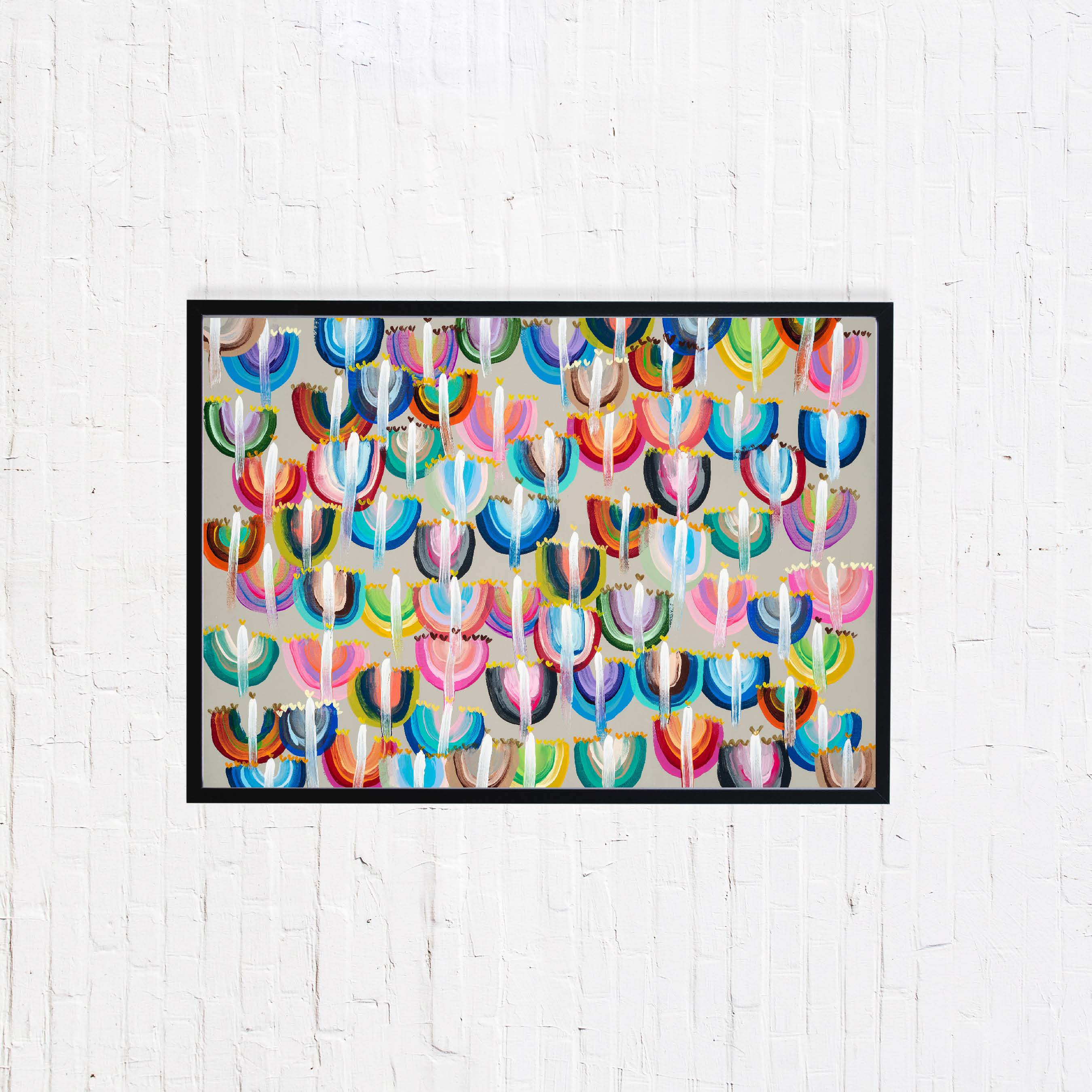 Rainbow Menorahs Giclee Art Print