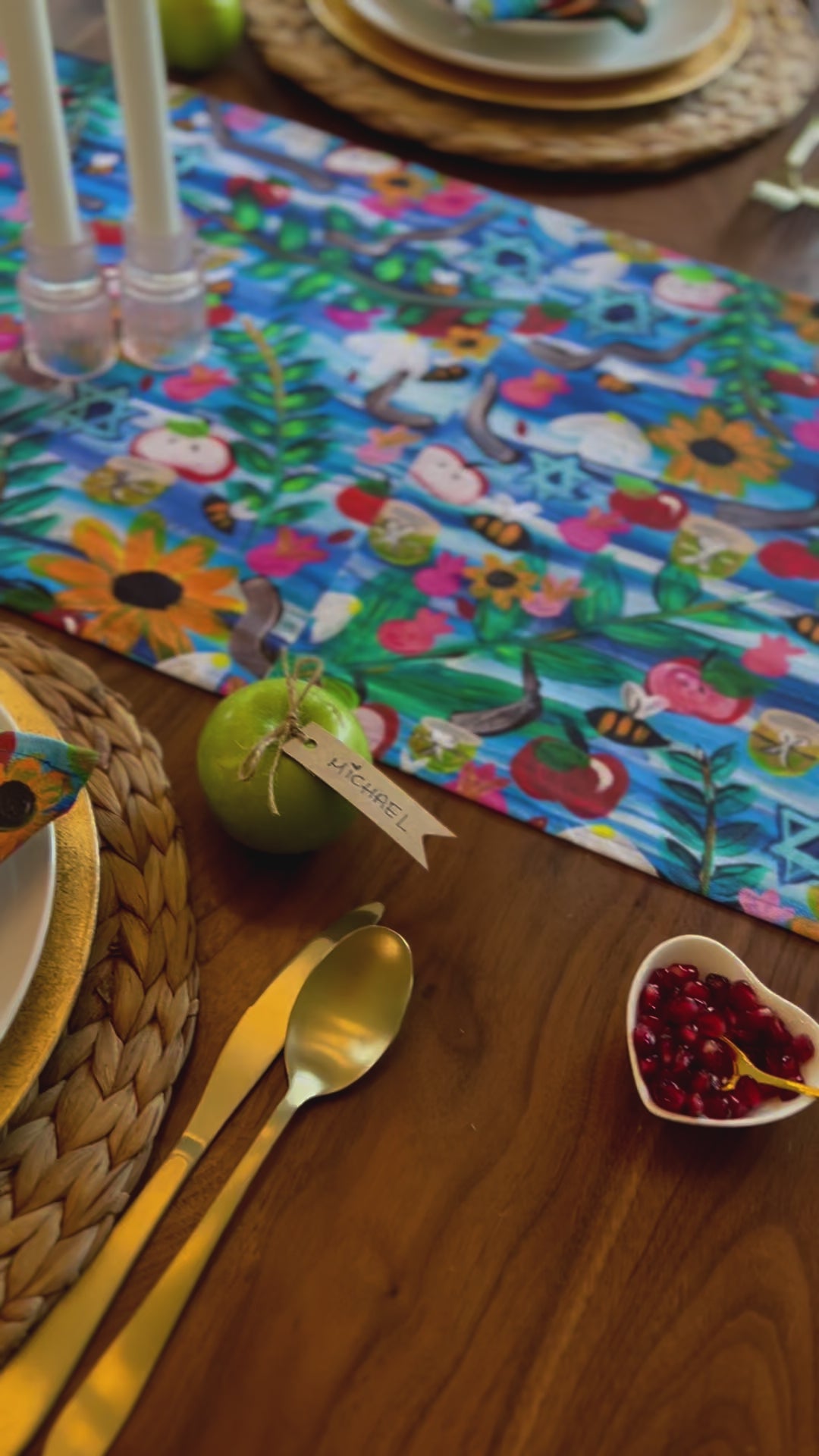 Rosh Hashanah Garden Party Table Runner