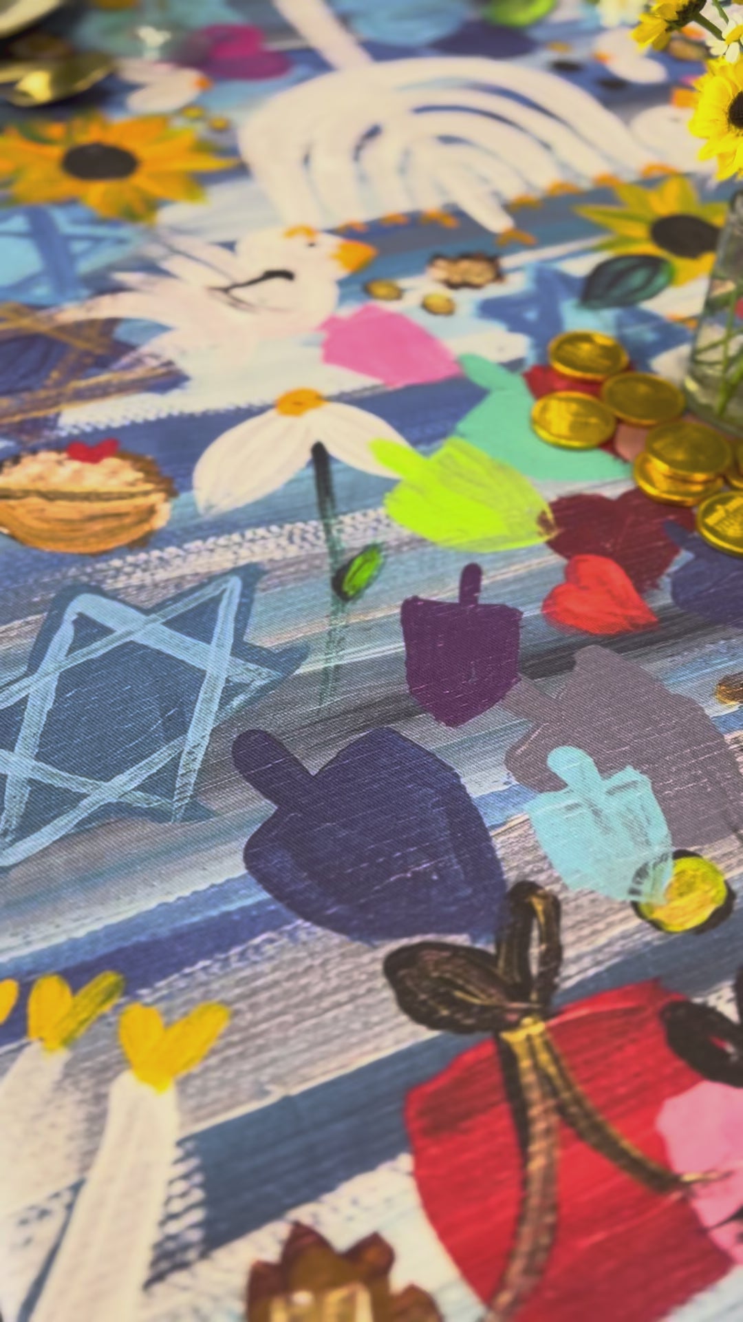 Hanukkah Garden Party Tablecloth