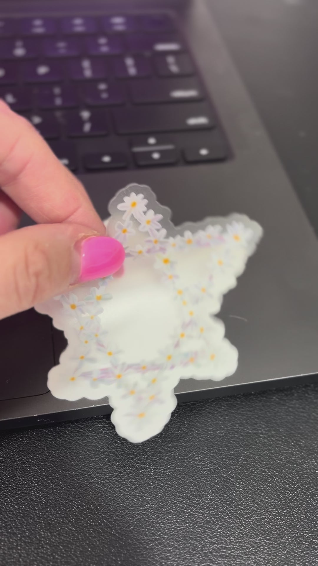 Daisy Jewish Star Clear Waterproof Vinyl Sticker