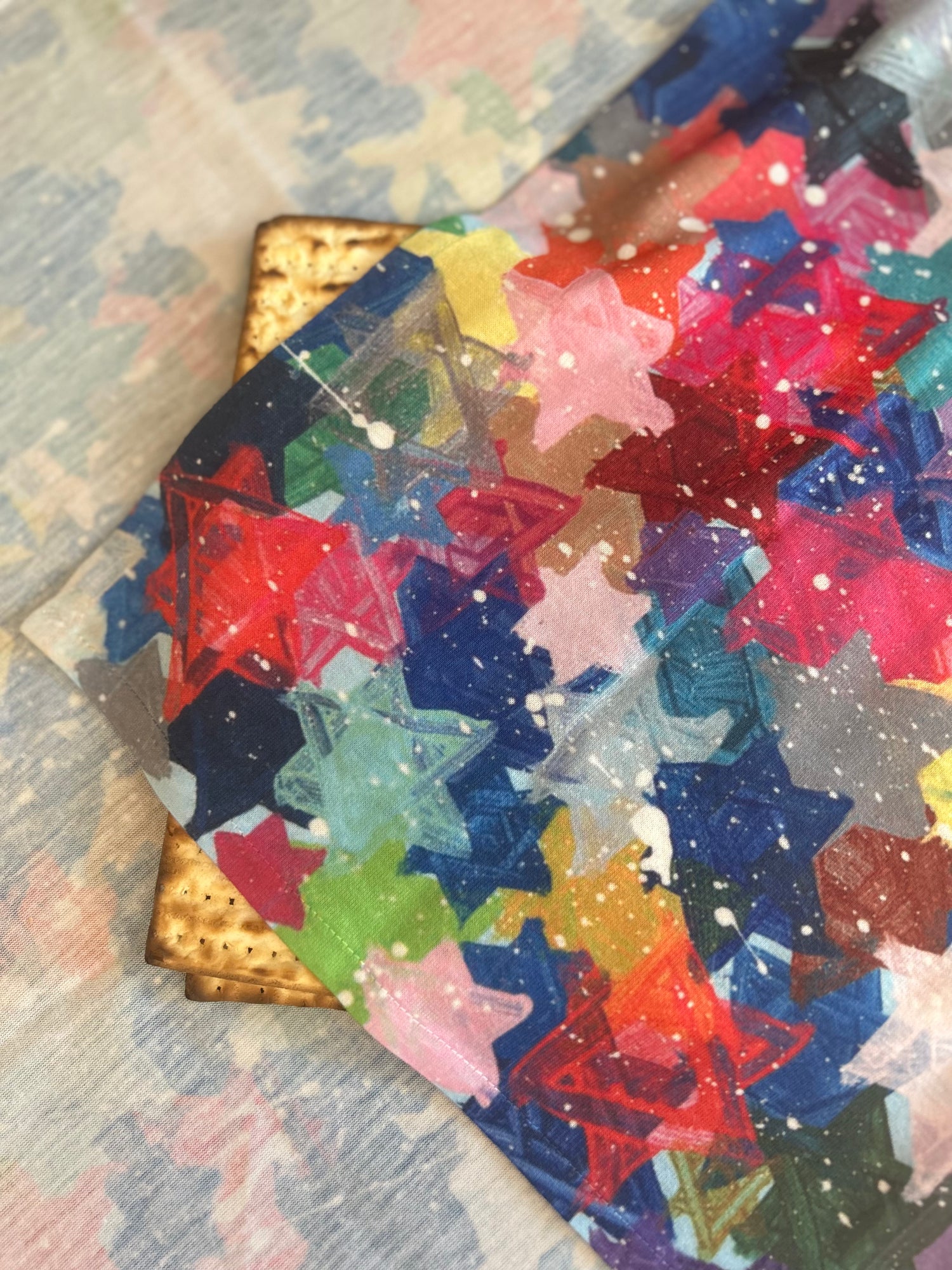 Jewish Stars Splatter Matzah Cover