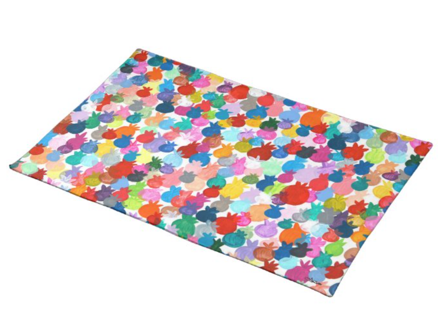 Rainbow Pomegranates Rosh Hashanah Challah Cover