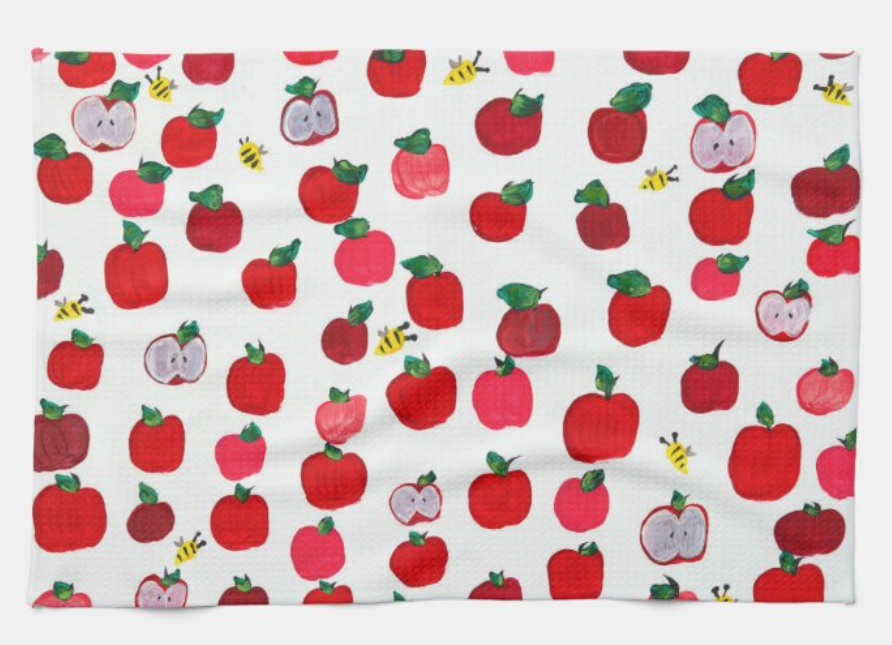 Red Apples Kitchen Tea Towel