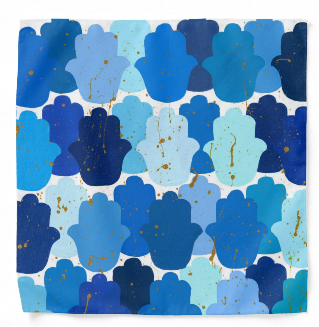 Blue Hamsa Matzah Cover