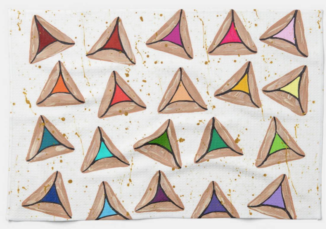 Rainbow Hamantaschen Kitchen Tea Towel