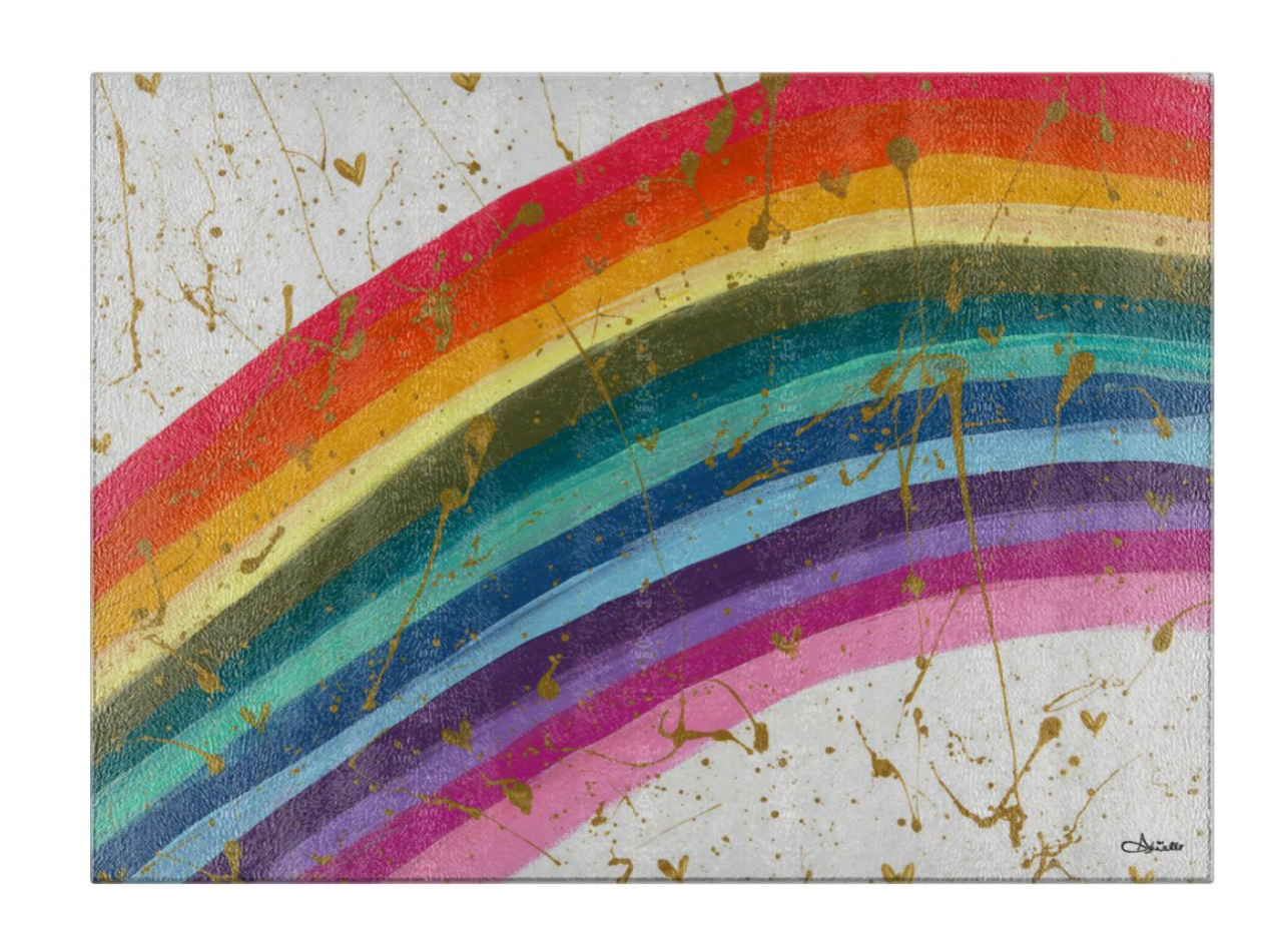Bright Rainbow Glass Tray