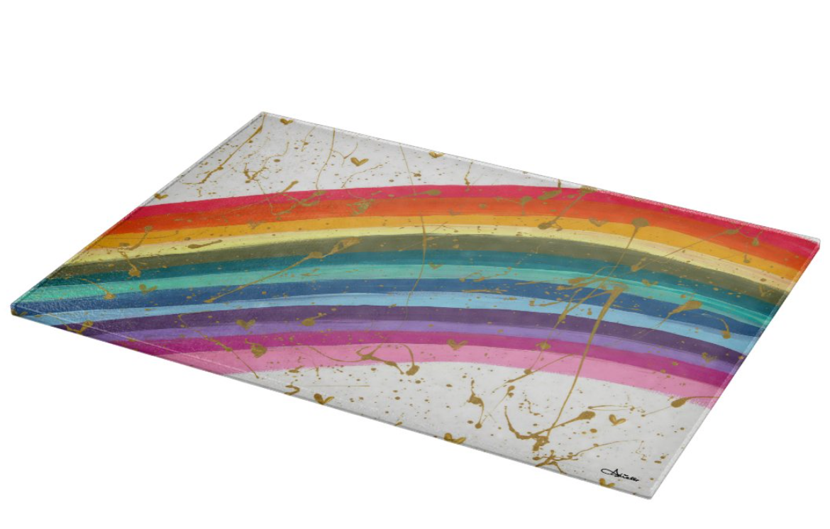 Bright Rainbow Glass Tray