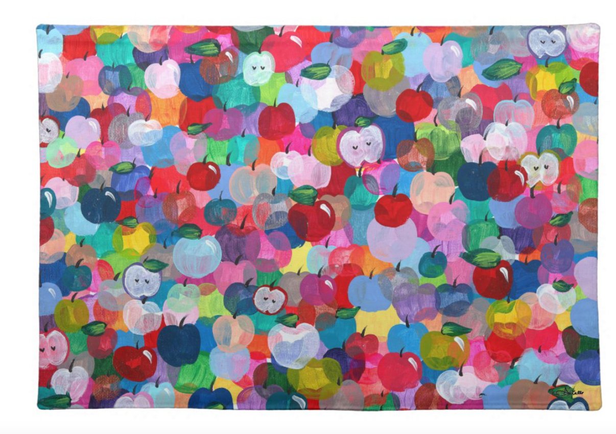 Rainbow Apples Rosh Hashanah Challah Cover