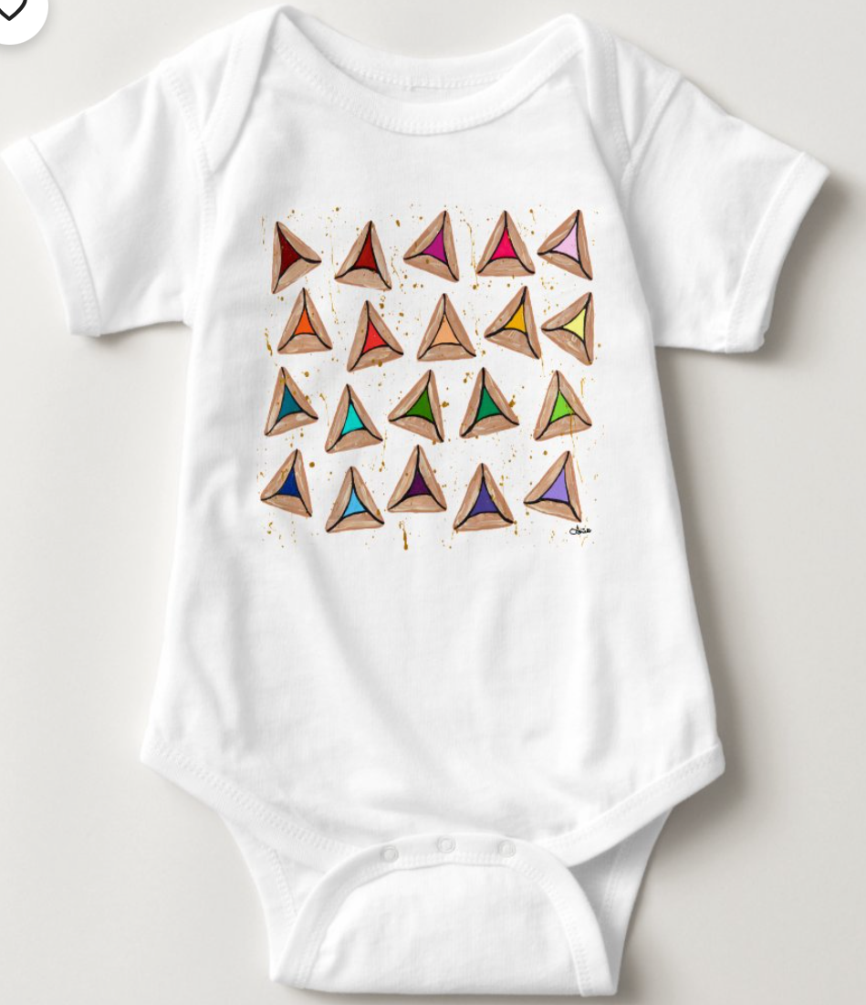 Rainbow Hamantaschen Baby Onesie