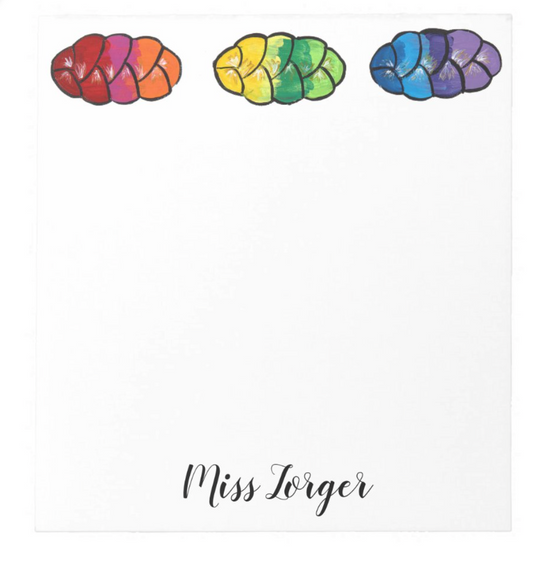 Personalized Tie Dye Challahs Notepad