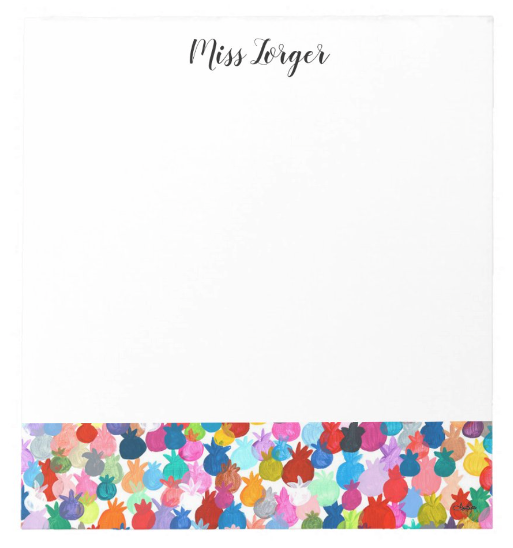 Personalized Rainbow Pomegranates Notepad