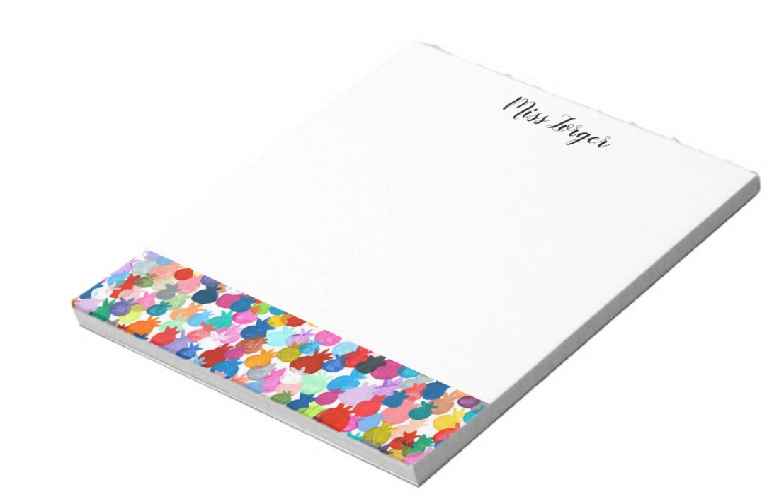 Personalized Rainbow Pomegranates Notepad