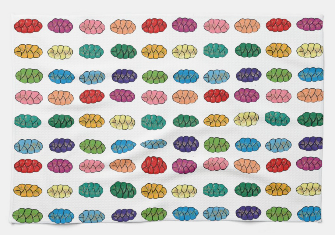 Rainbow Challahs Tea Towels