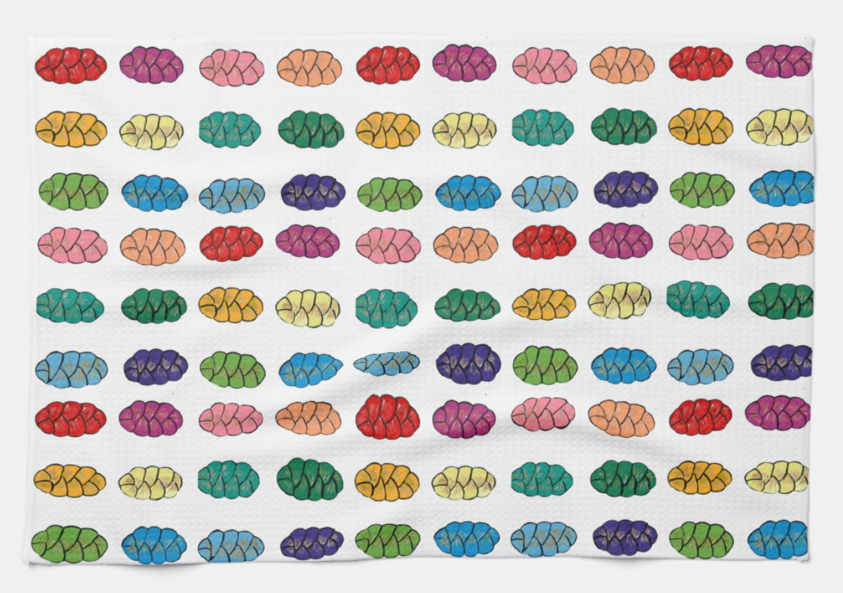 Rainbow Challahs Tea Towels