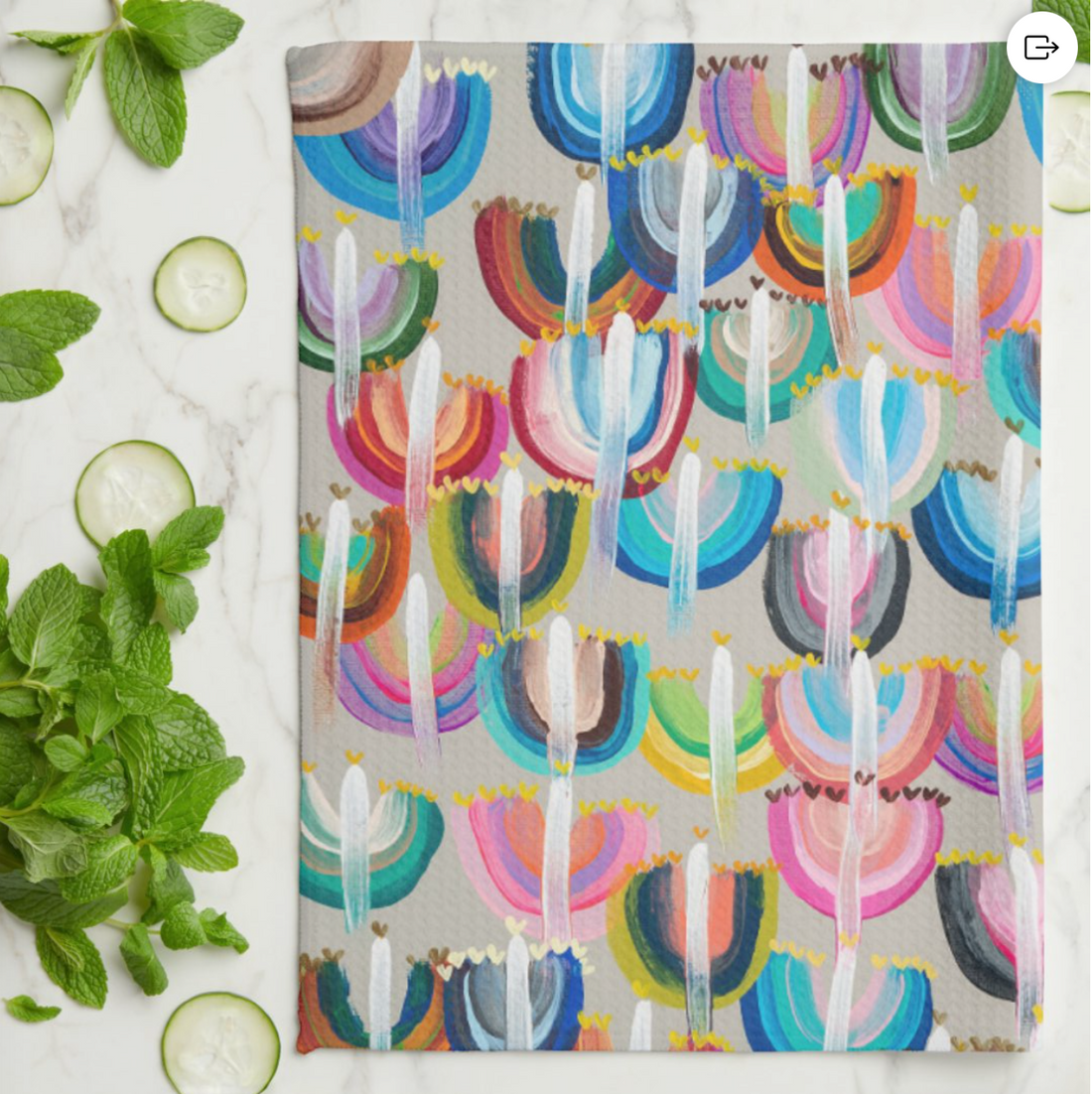 Rainbow Menorahs Kitchen Tea Towel