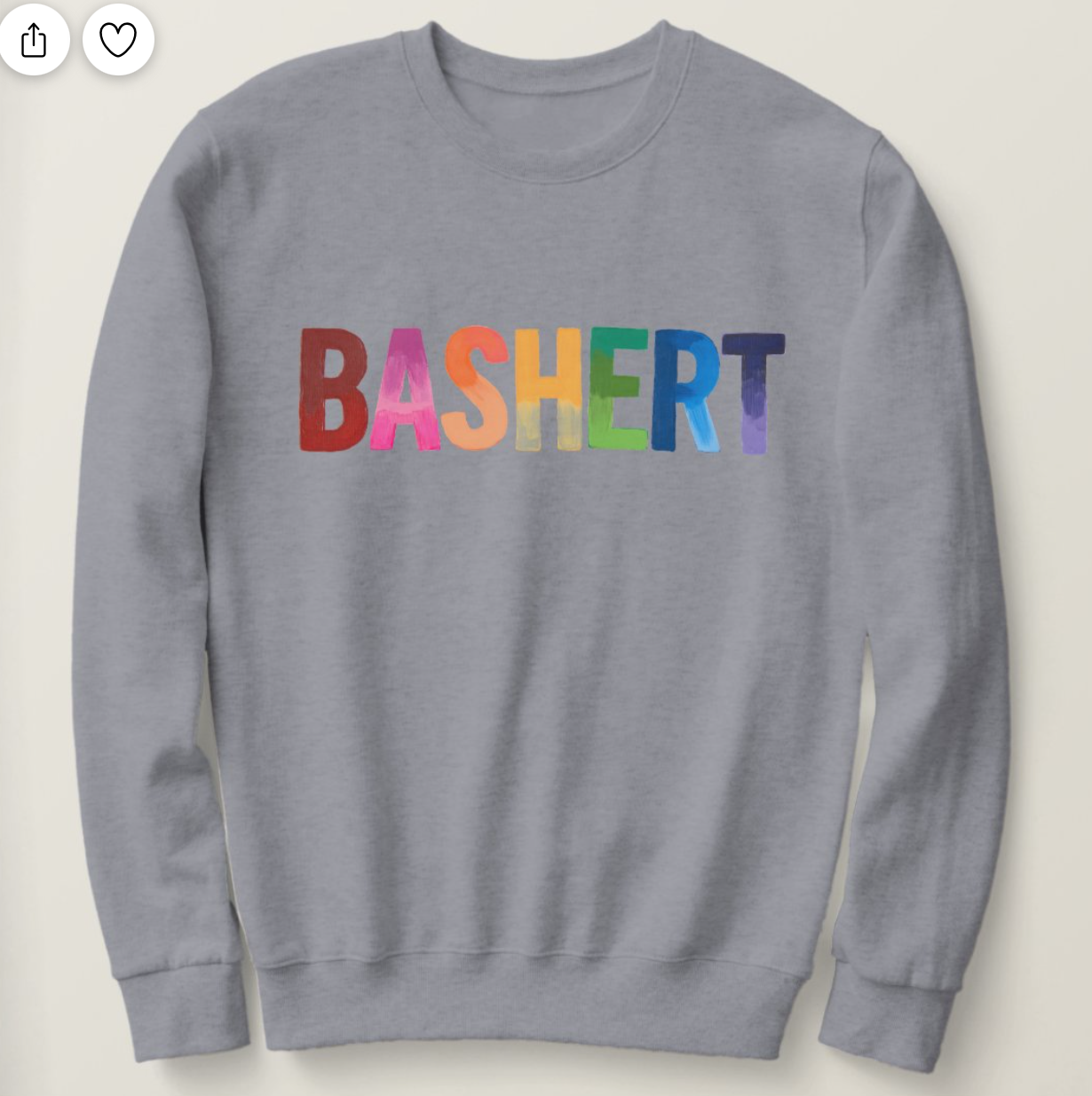 Rainbow Bashert Crew Sweatshirt - Grey 
