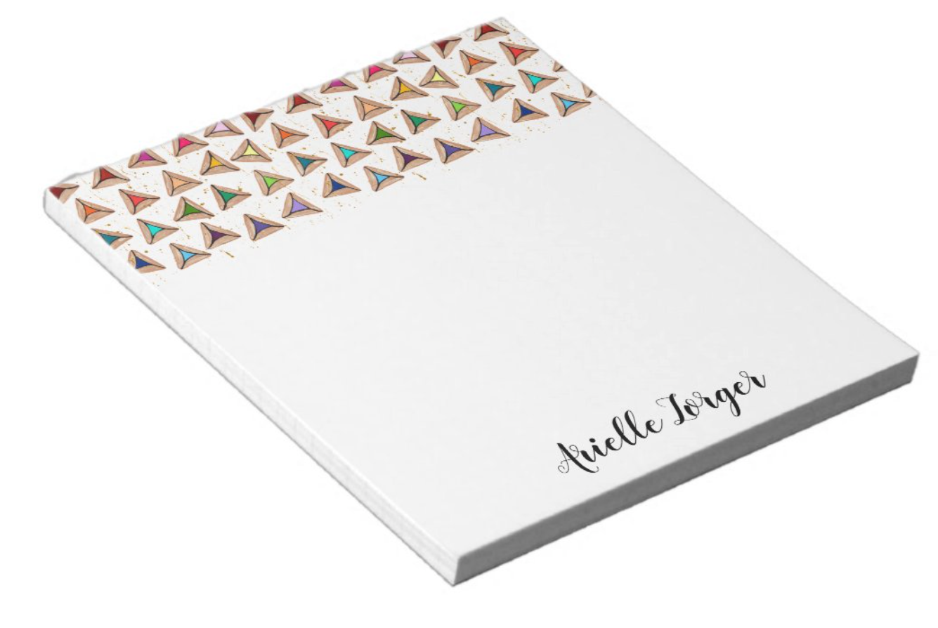 Personalized Rainbow Hamantaschen Notepad