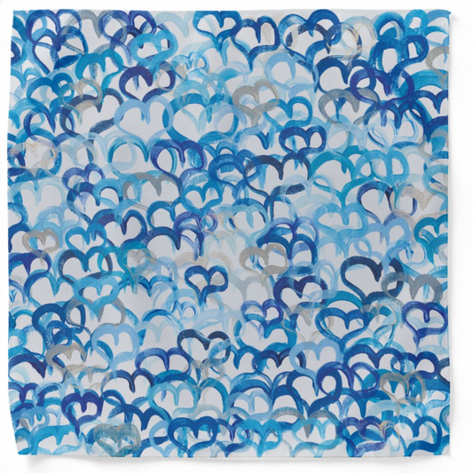 Blue Hearts Matzah Cover