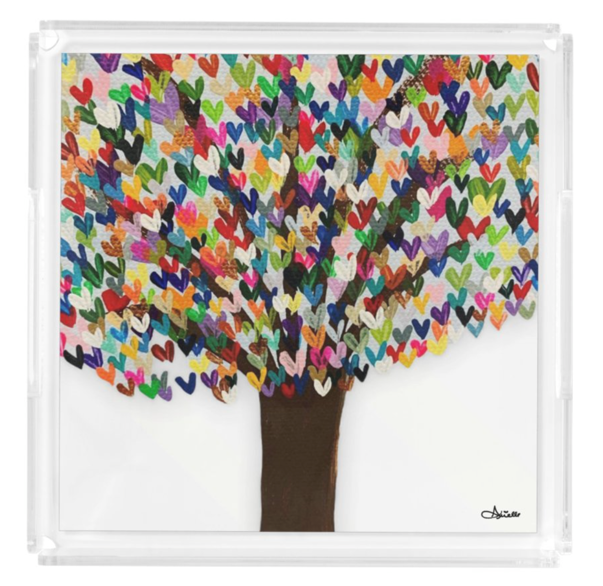 Heart Tree Acrylic Matzah Tray