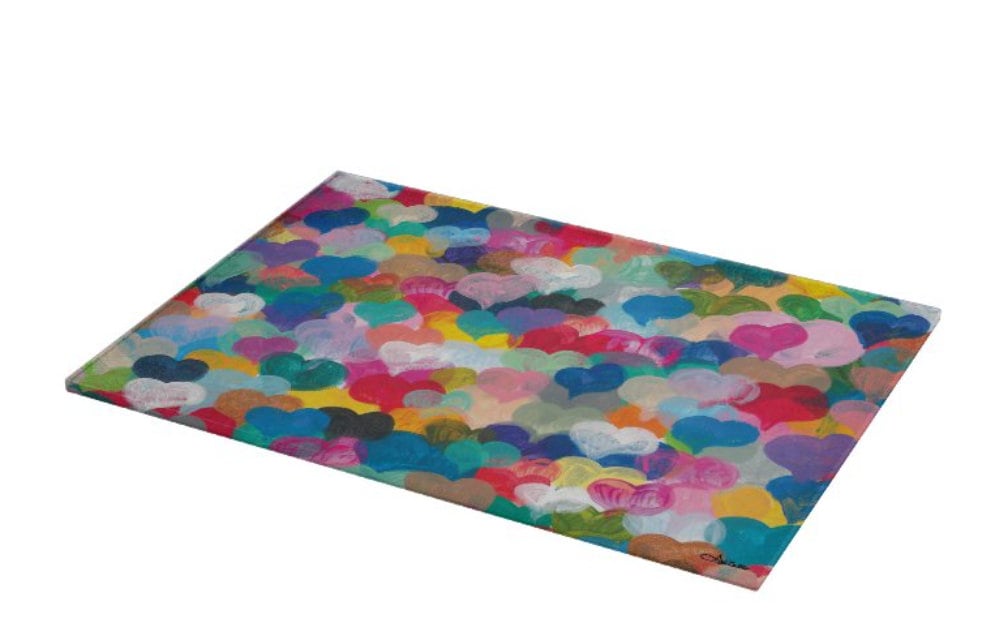 Contemporary designed Glass Tray can be used as a challah board, cutting board, Menorah drip tray and more!