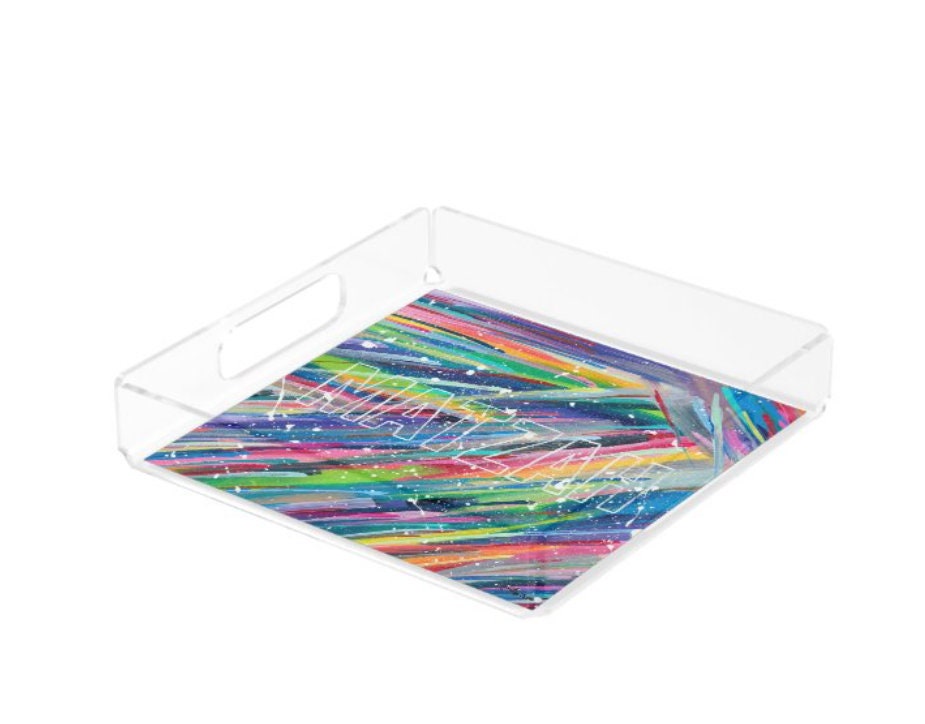 Modern Judaica home decor acrylic "Matzah" Trays.