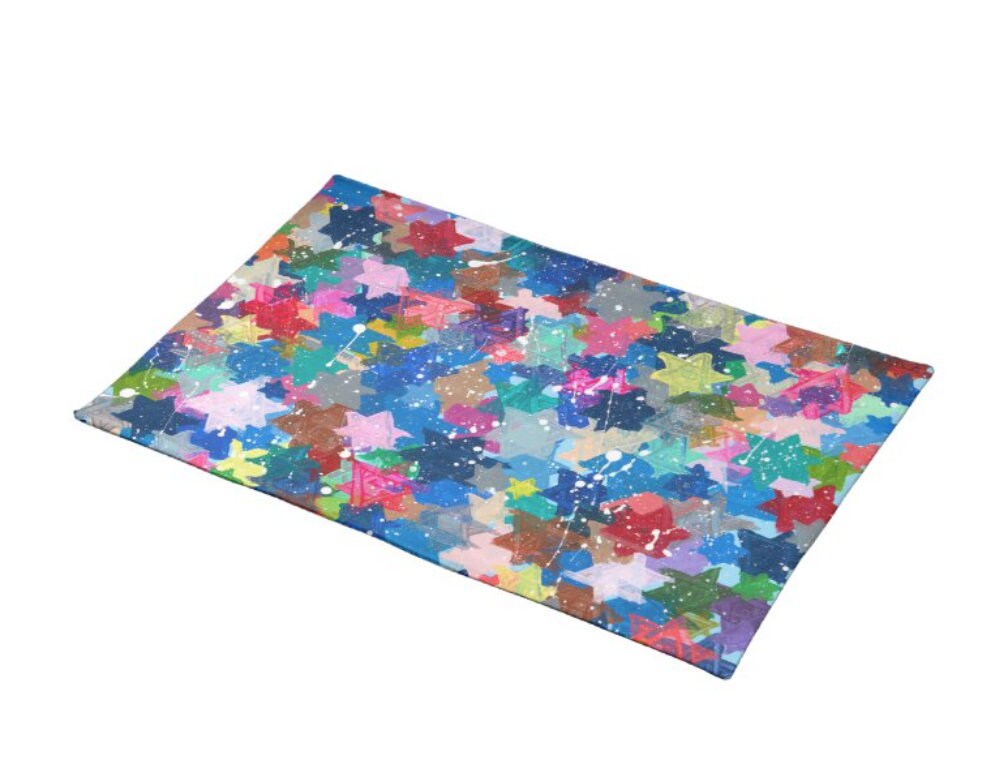 Arielle Zorger Designs signature colorful and whimsical Jewish Star designed challah cover